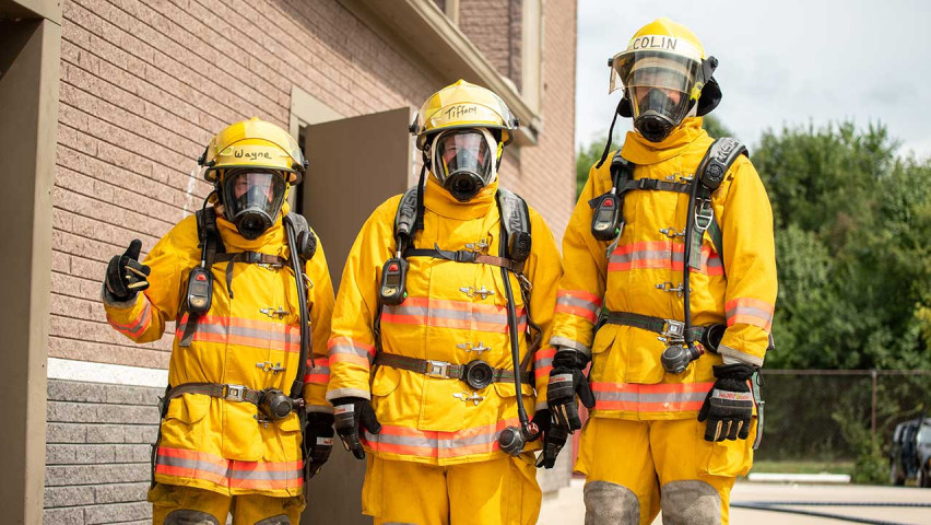 Firefighters in full gear